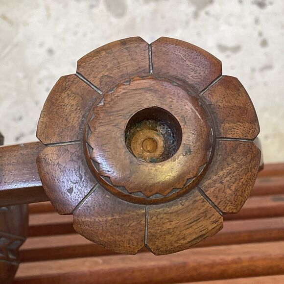 Vintage European Hand Carved Wooden Candelabra - Picture 9 of 10